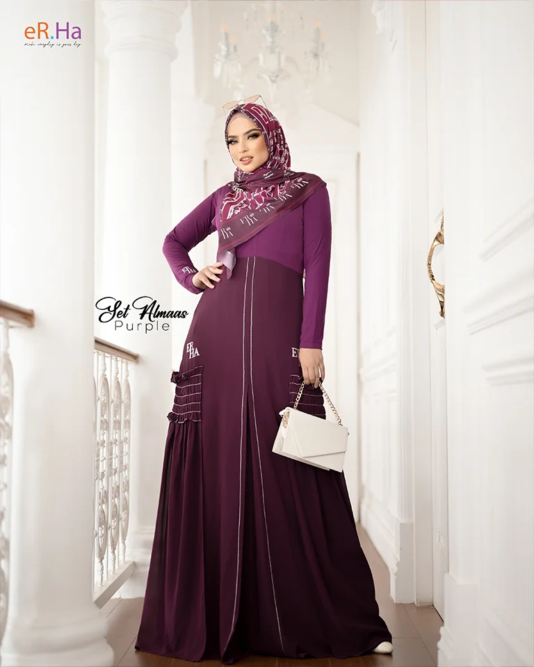 Set Scarf Dress Almaas Purple