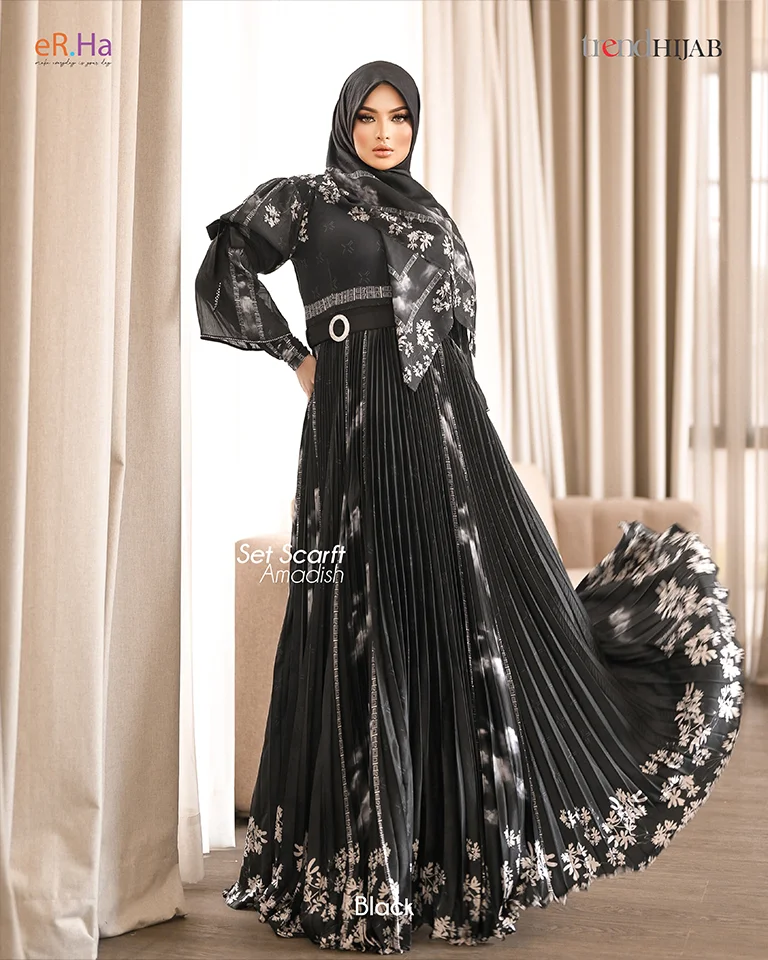 Set Scarf Dress Amadish Black