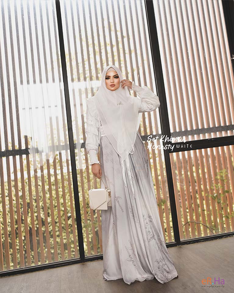 Set Khimar Honesty White
